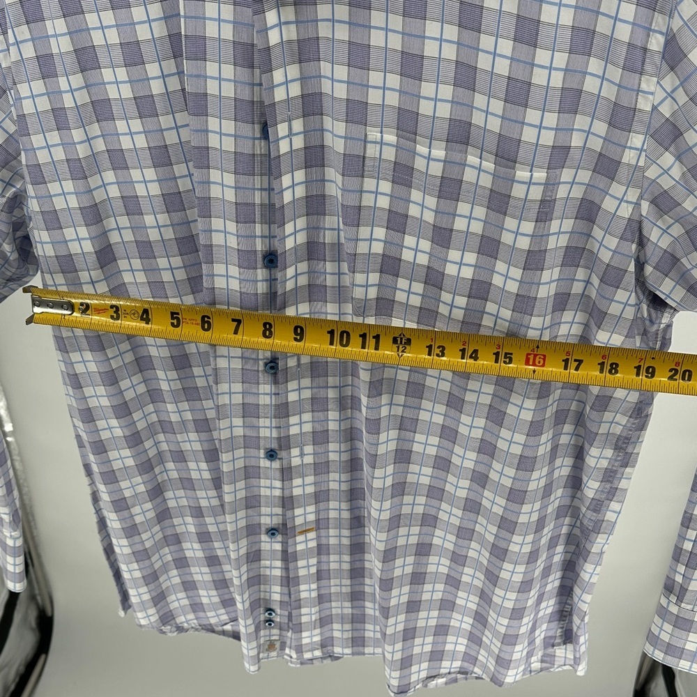 Robert Talbott Men's Checkered Shirt - Blue, White, and Red - Picture 7 of 10